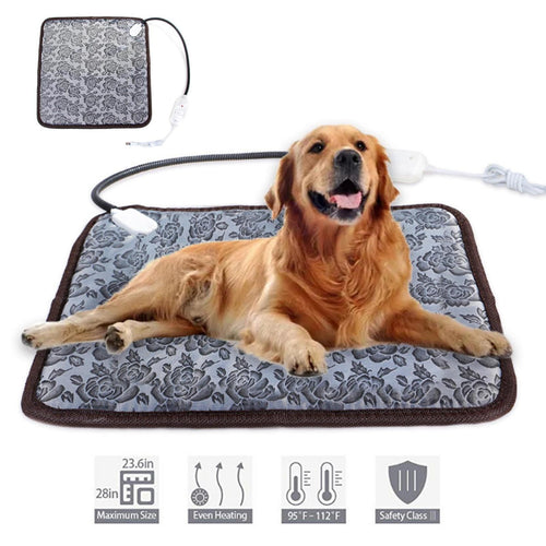 2024 New Pet Heating Pad, Adjustable Temperature Dog Cat Heating Pad with Timer, Indoor Pet Heating Pads with Chew Resistant Cord,Indoor Pet Heated Bed Mat for Cats and Dogs