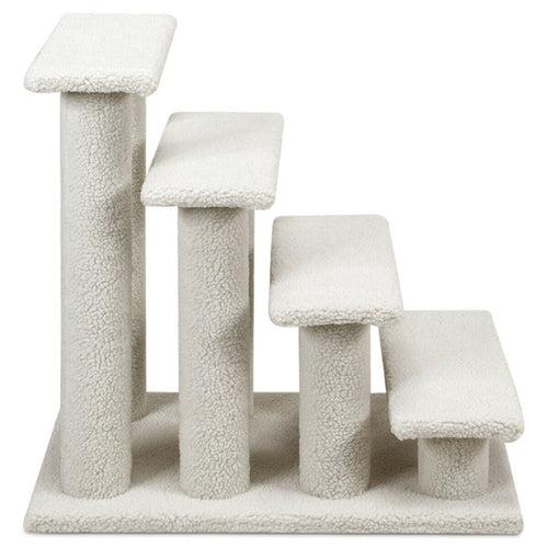 4-Step Pet Stairs Carpeted Ladder Ramp Scratching Post Cat Tree Climber, Dog Stairs for Small Dogs, Dog Steps Stairs Ramps for High Bed Couch